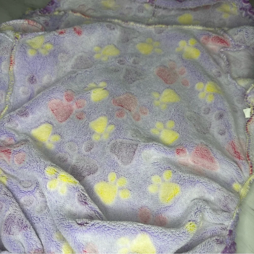 Paw Print Pet Pajamas - Soft Stretch - Purple - Size Large - Picture 10 of 13